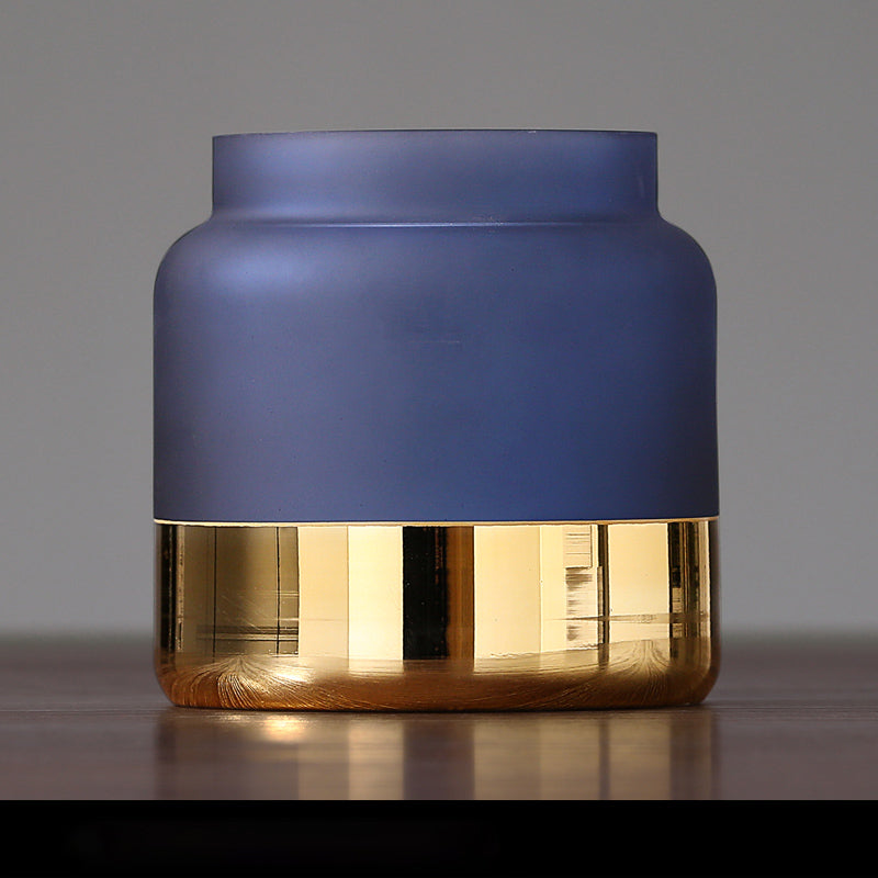 Vaso Vetro Effetto Ghiaccio Oro