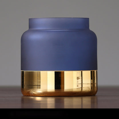 Vaso Vetro Effetto Ghiaccio Oro