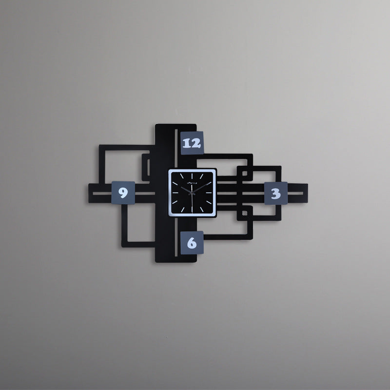 Orologio da parete Settori geometrici nero