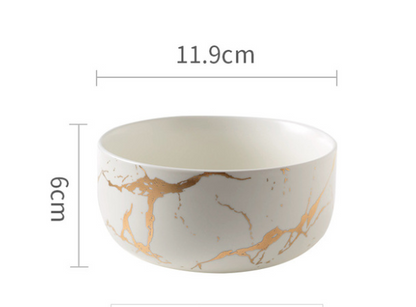 Piatto in ceramica marmo e oro
