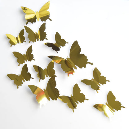 Adesivo murale Farfalle multicolori metalliche verde blu viola