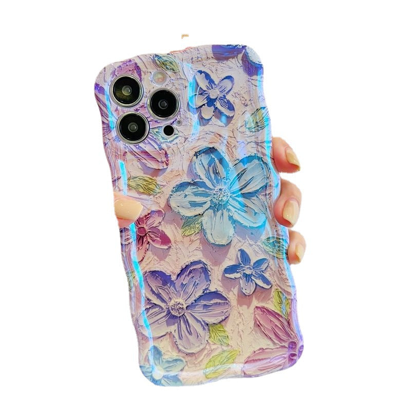 Custodia Telefono Fiori Blu