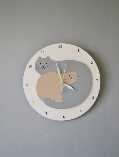 Orologio da parete Gatti yin-yang