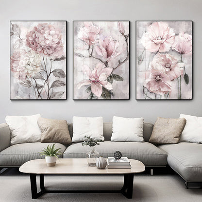 Quadro fiori rosa retrò