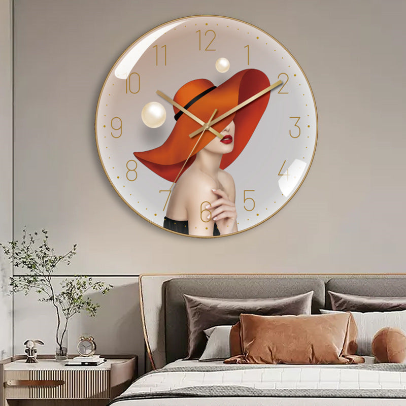 Orologio da parete Donna cappello rosso