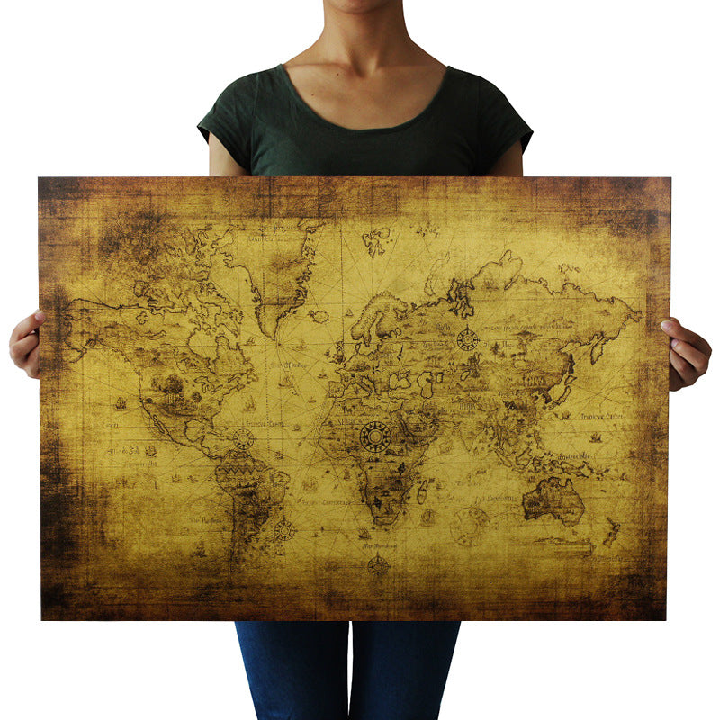 Mappa del mondo retrò
