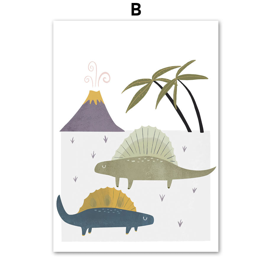 Quadro dinosauro e montagne