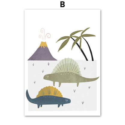 Quadro dinosauro e montagne