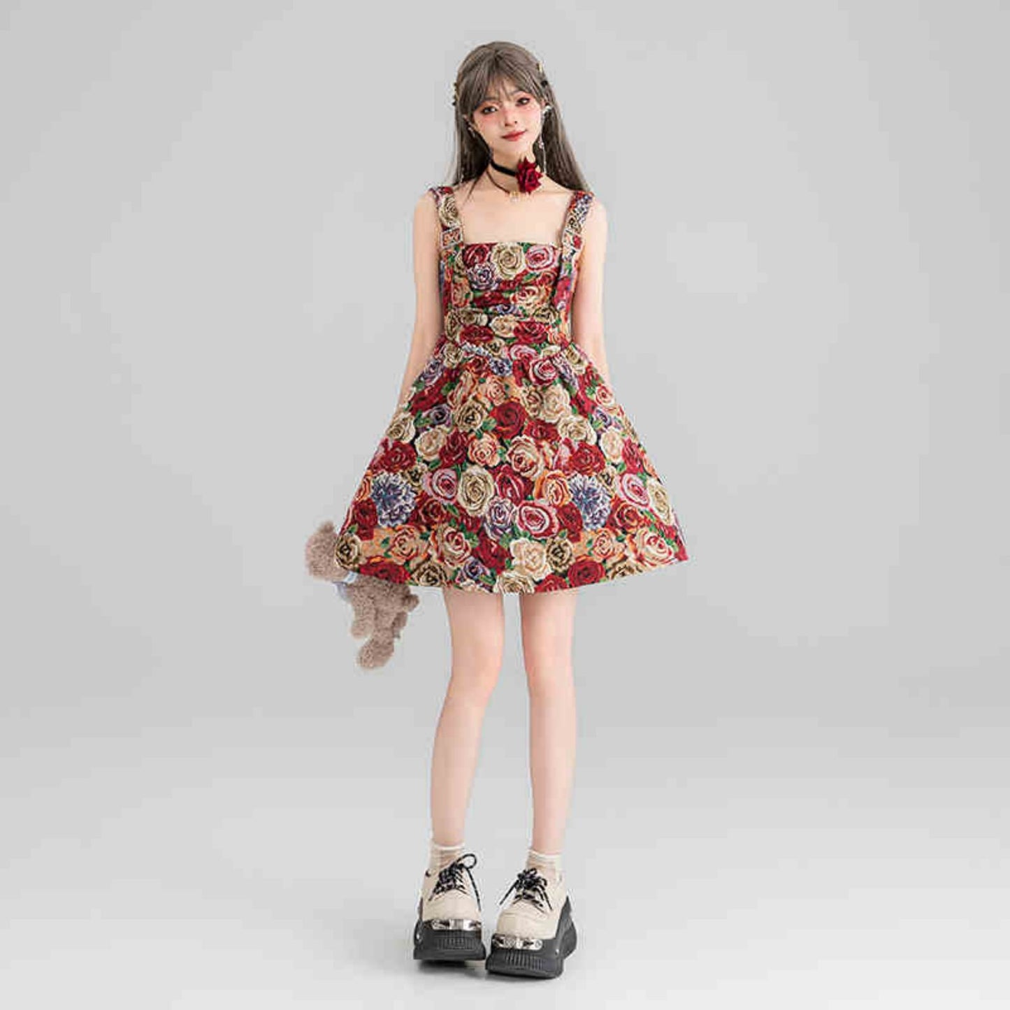 Vestito jacquard stampa