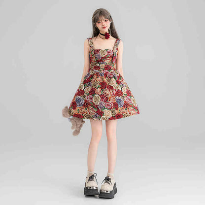 Vestito jacquard stampa