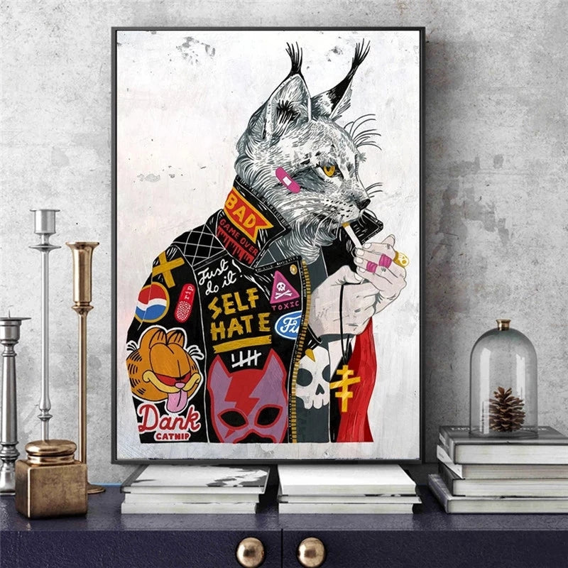 Quadro gatto graffiti