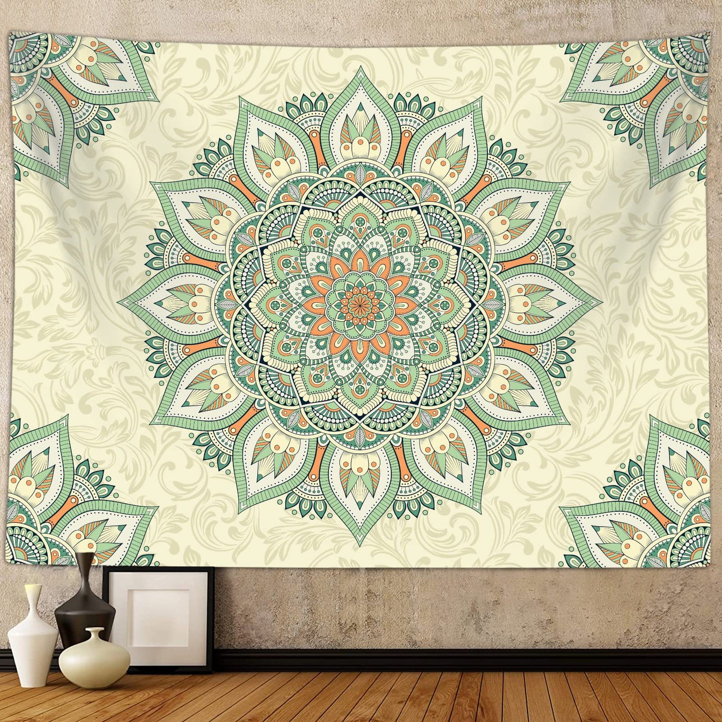 Tappeto mandala verde