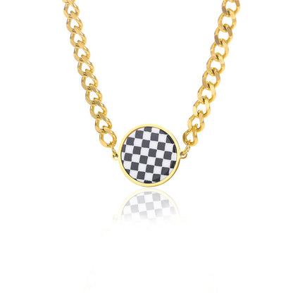 Collana cuore scacchiera