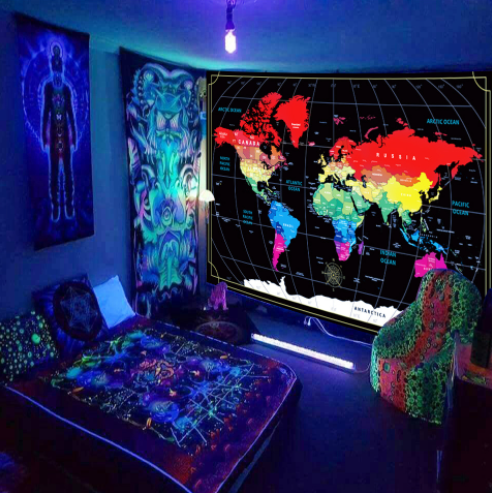 Tappezzeria fluorescente teschio