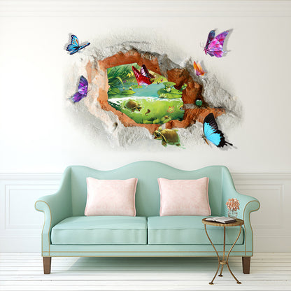 Adesivo murale paesaggio farfalla