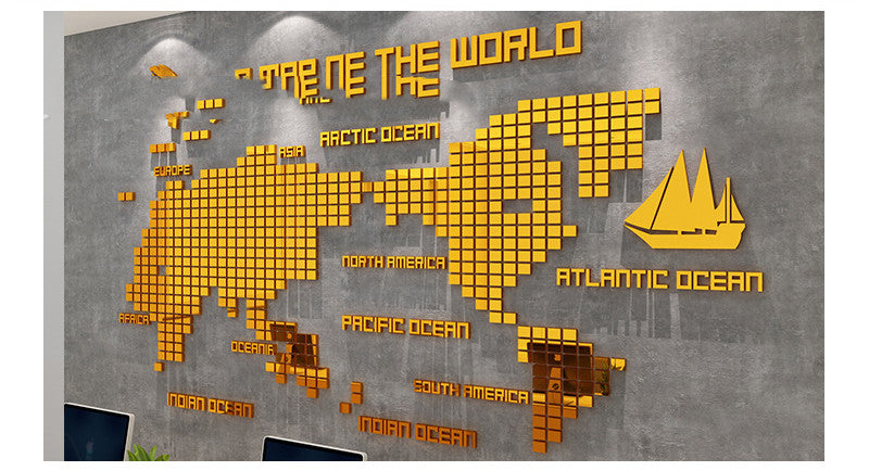 Adesivo murale mosaico mappa 3D