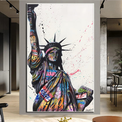 Quadro graffiti Statua Libertà