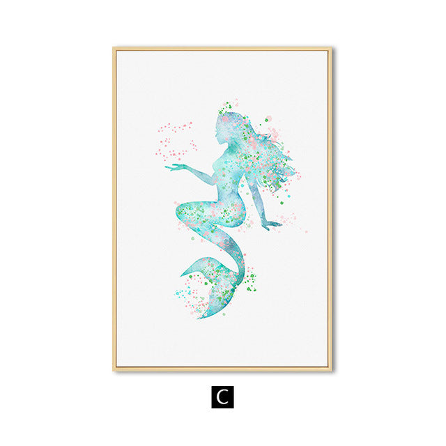 Quadro sirena blu minimale