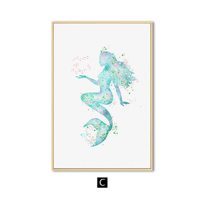Quadro sirena blu minimale
