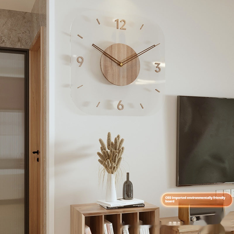 Orologio da parete Quadrato legno naturale