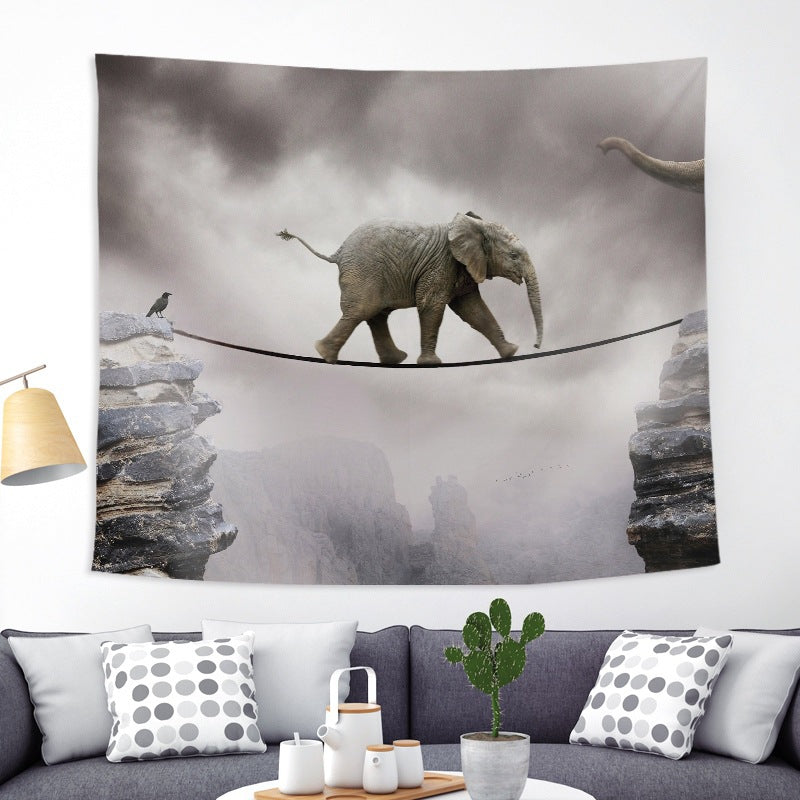 Tappezzeria elefante colorato