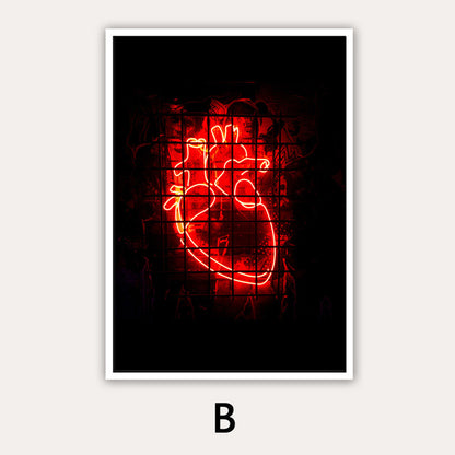 Poster cuore neon