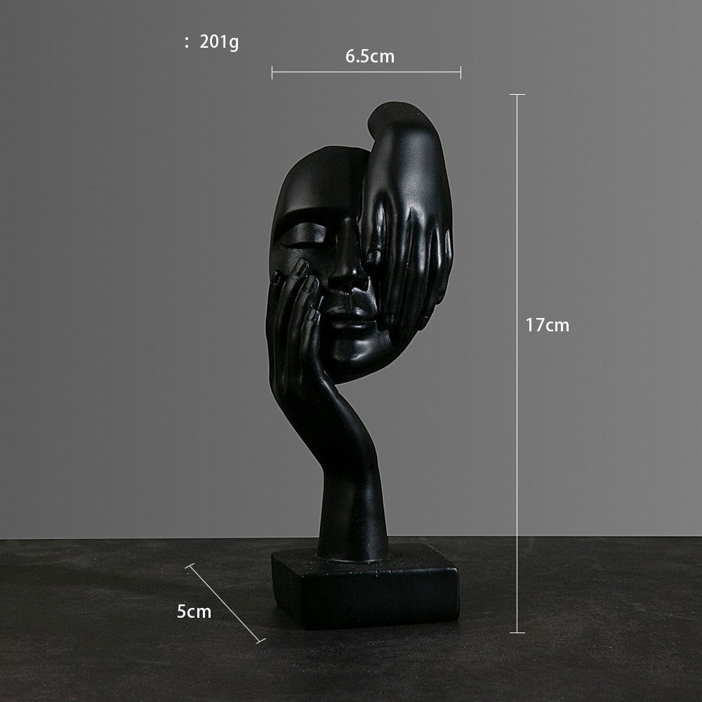 Sculture volti dorate emozioni tre