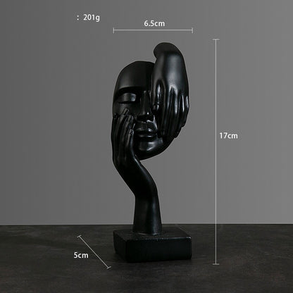Sculture volti dorate emozioni tre
