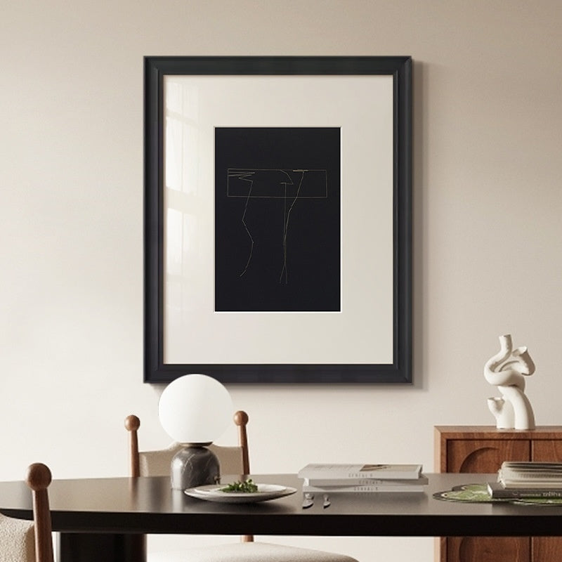 Quadro con linee bianche e nere
