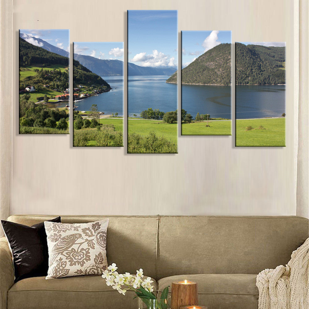 Quadro su tela Lago di montagna al tramonto