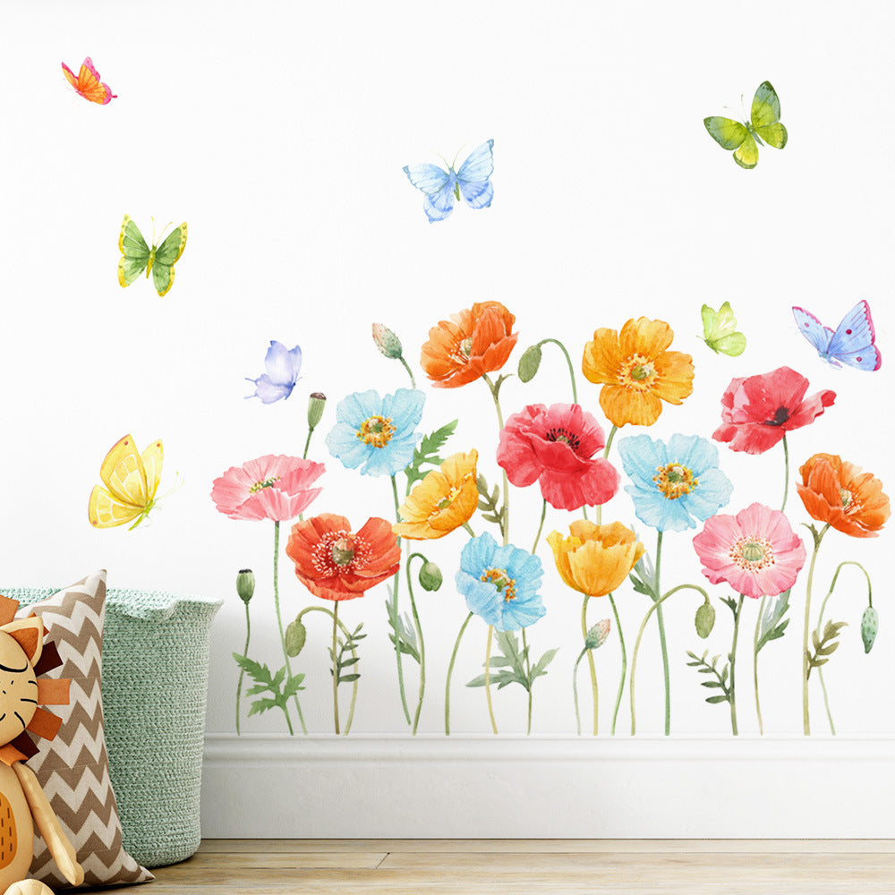 Adesivo murale farfalle e fiori
