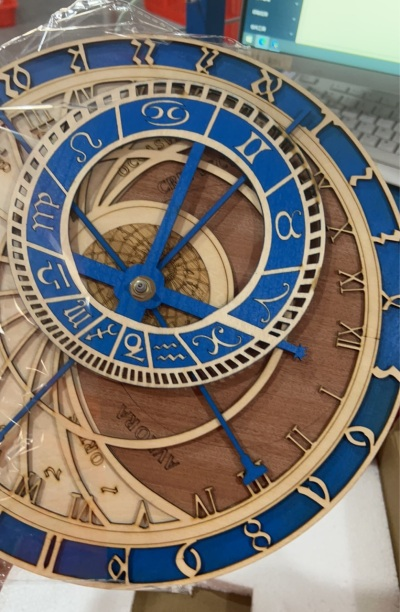 Orologio da parete Zodiaco blu dorato