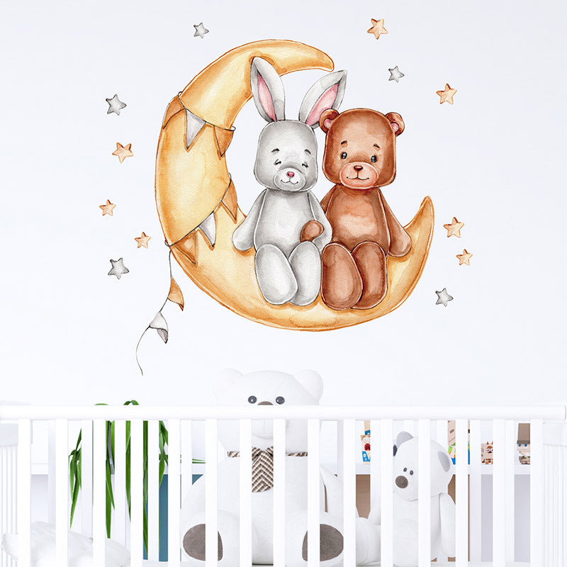 Adesivo murale coniglio e orso