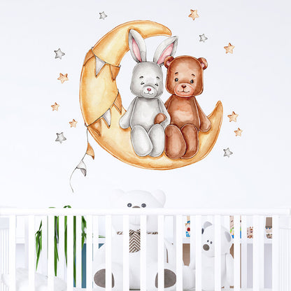 Adesivo murale coniglio e orso