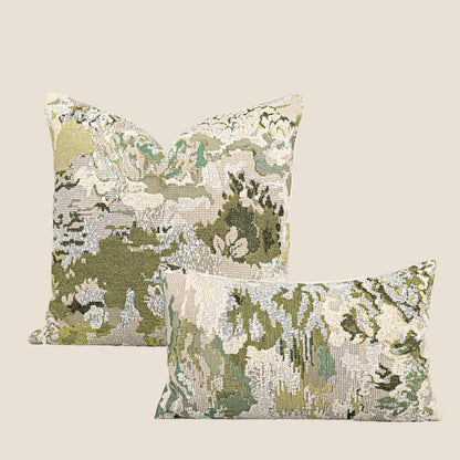 Cuscino rettangolare fiori giallo e verde