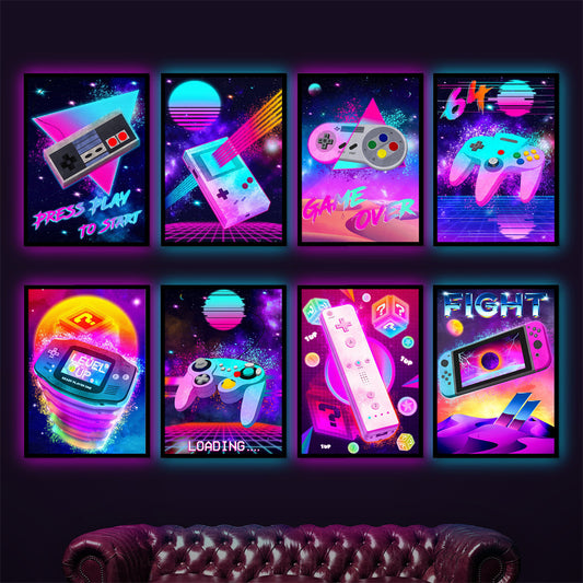 Quadro su tela Console e controller retro stile neon