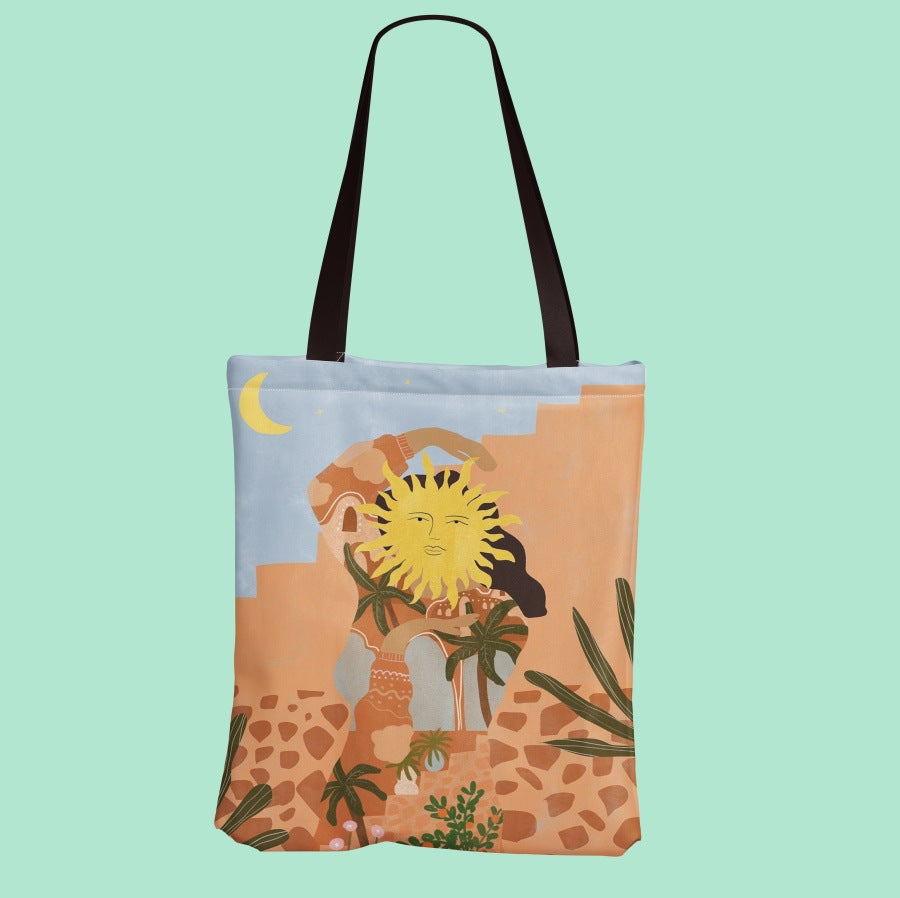 Borsa tela grande donna con leopardo