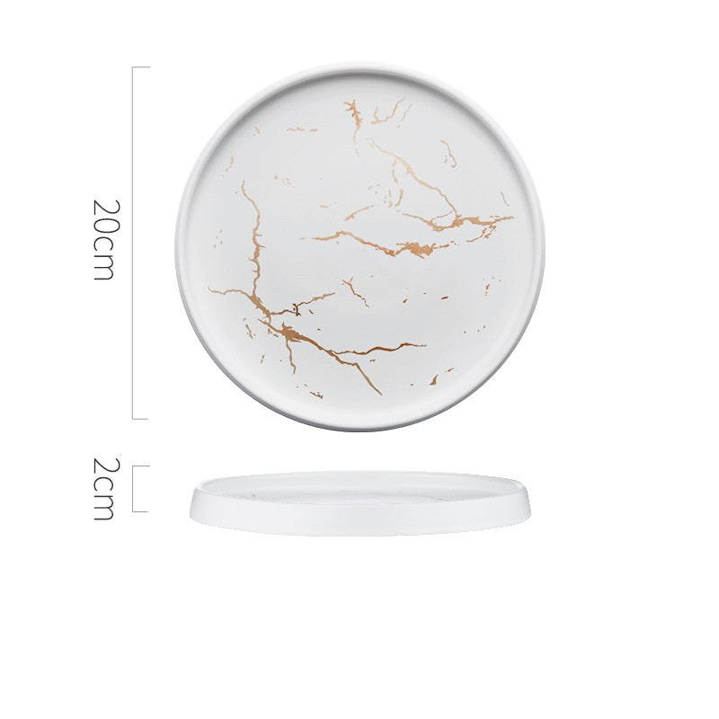 Piatto ceramica marmo