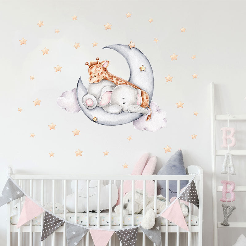 Sticker elefante giraffa