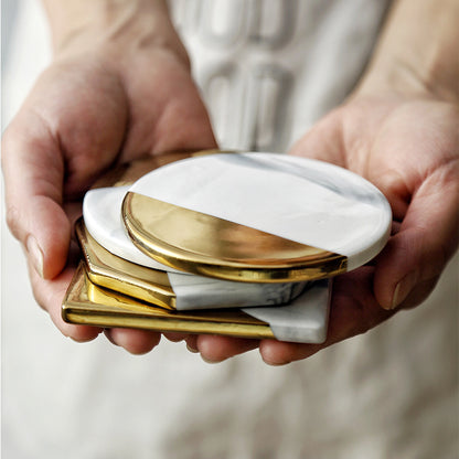 Sottobicchiere marmo e oro