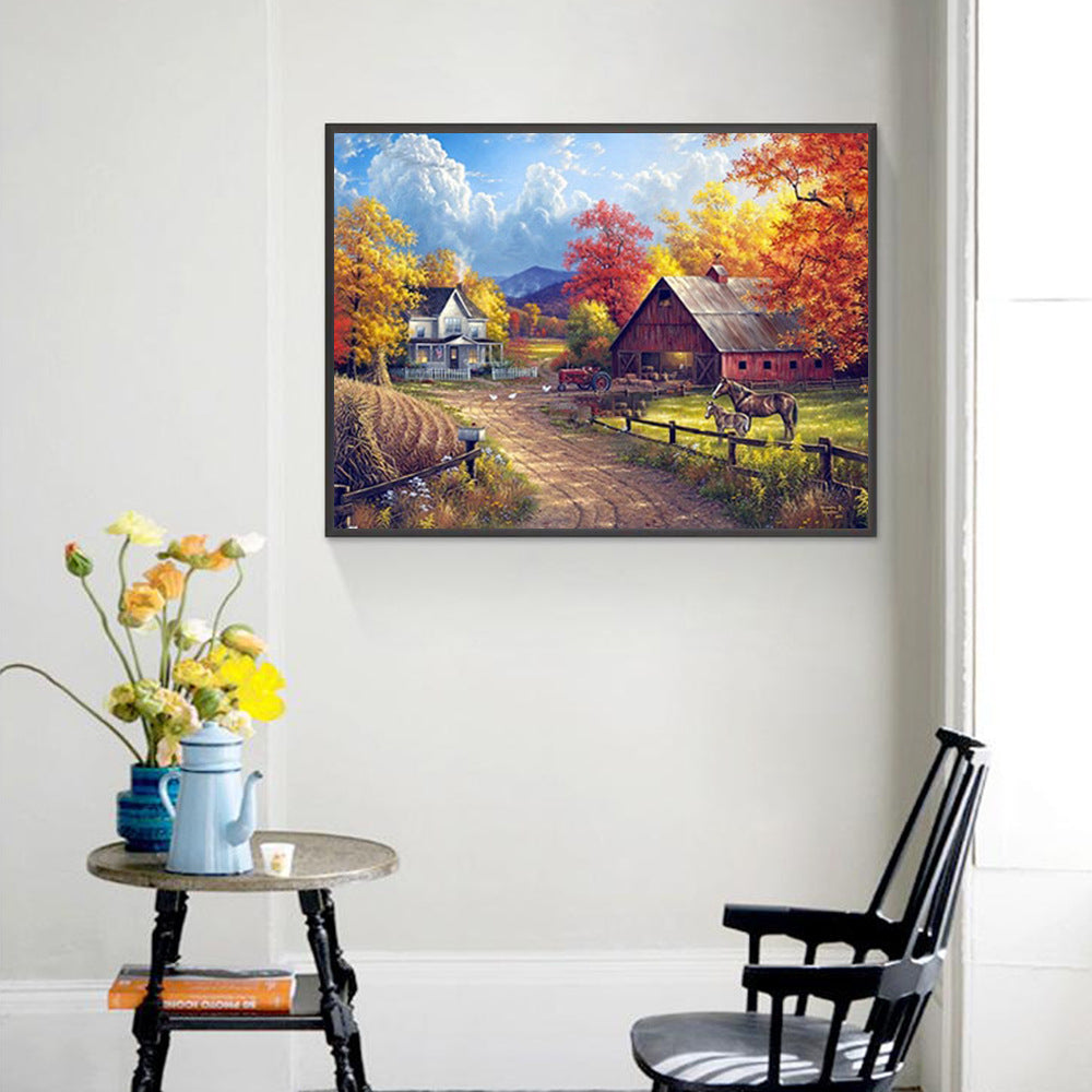 Paesaggio cross-stitch moderno