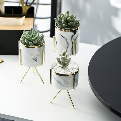 Vaso ceramica ferro dorato