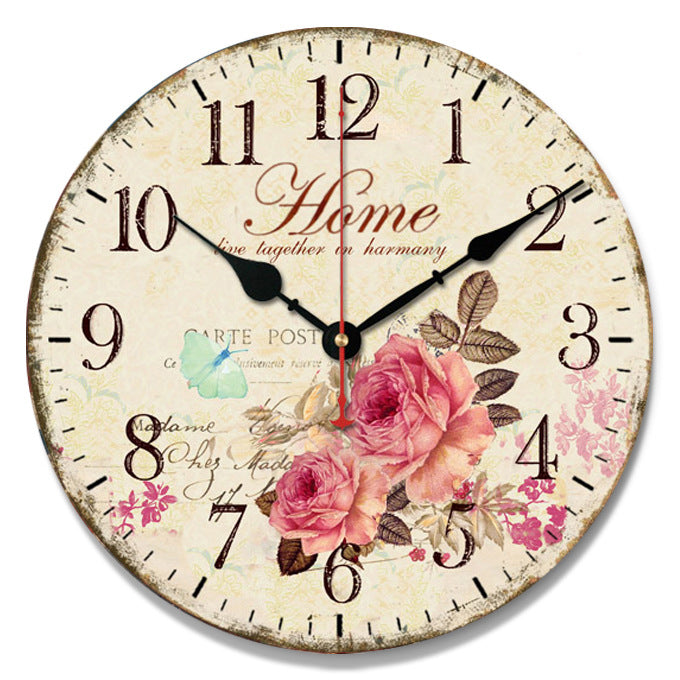 Orologio da parete Rose vintage shabby chic