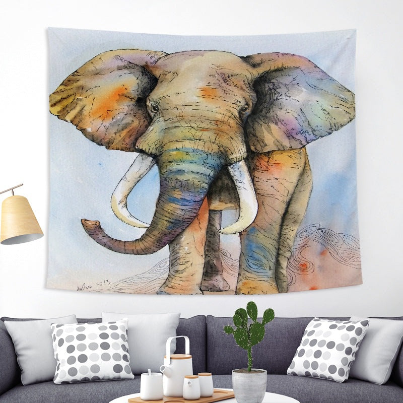 Tappezzeria elefante colorato