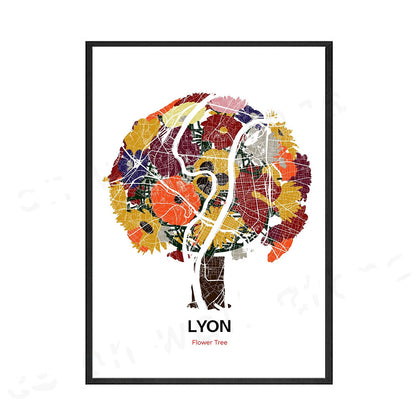 Stampa leone e mappa