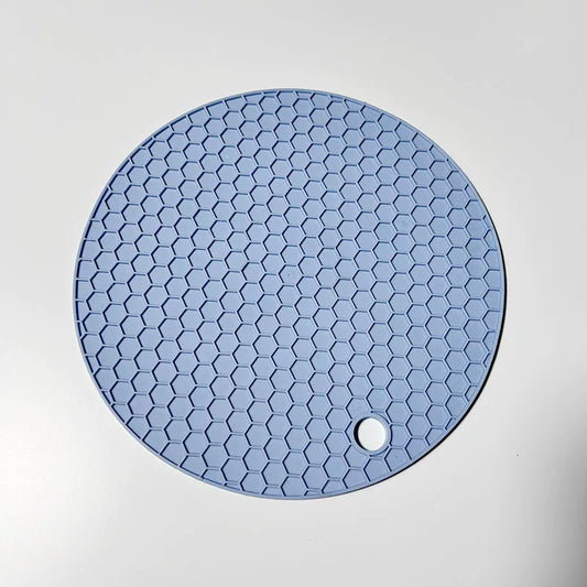 Sottobicchiere azzurro trama esagonale