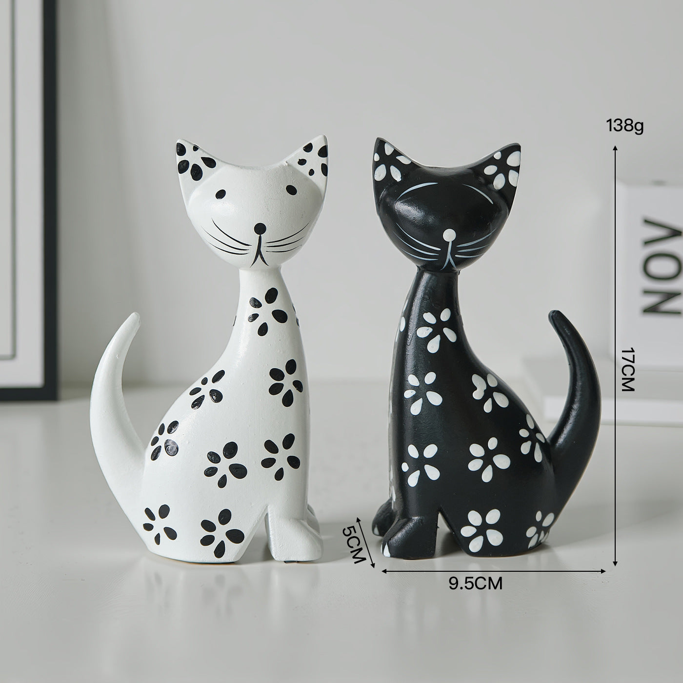 Statuette Gatto Legno Nordico