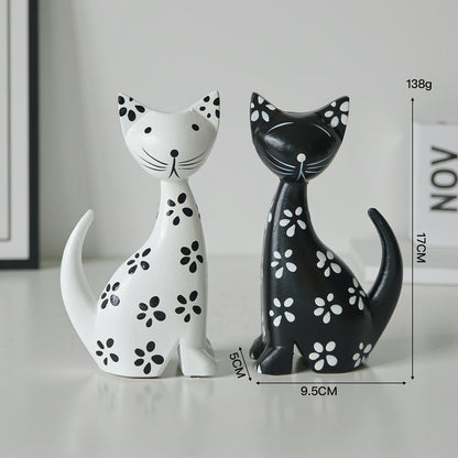 Statuette Gatto Legno Nordico