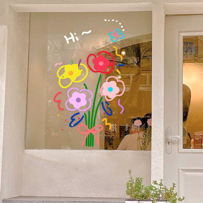 Adesivo fiori vetro