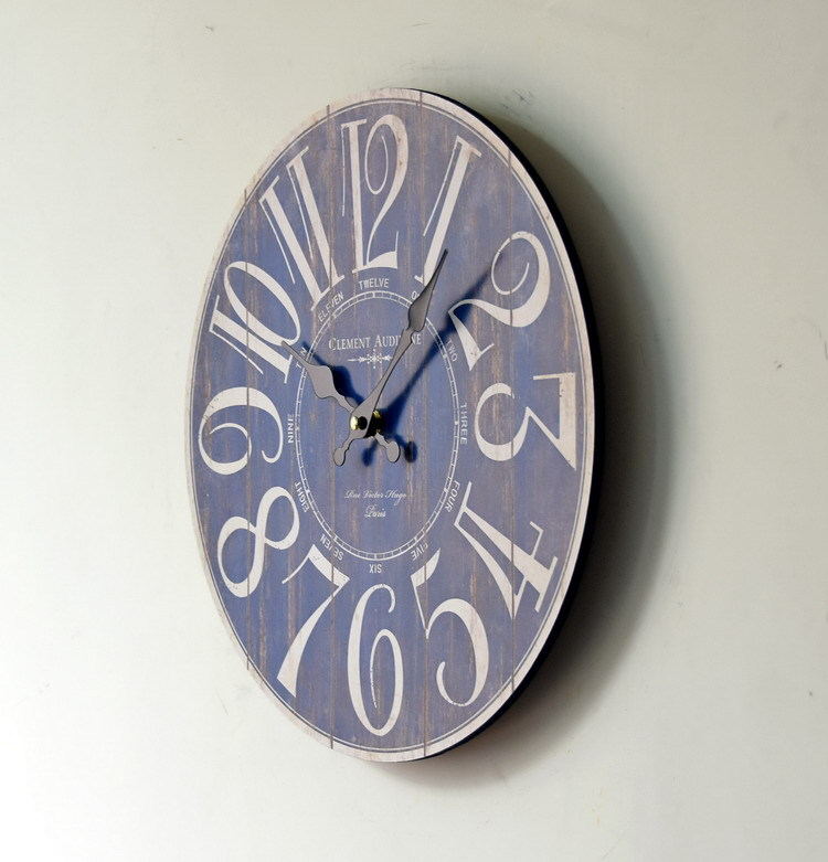 Orologio da parete Numeri romani blu